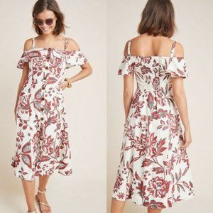 Anthropologie Oahu Off-the-Shoulder Midi-Dress -- Size 6